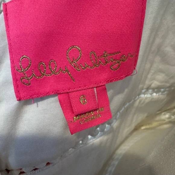 LILLY PULITZER Size 6 Jaida Sweetheart neckline White Eyelet Dress NWOT - Picture 7 of 7
